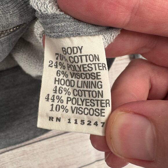 Ruehl No.925 Terry Cloth Full Zip Hoodie Sweatshirt Womens Small Gray - Picture 7 of 10